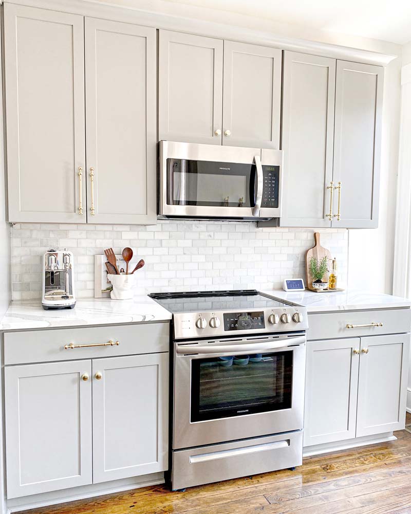 A white kitchen with stainless steel appliances